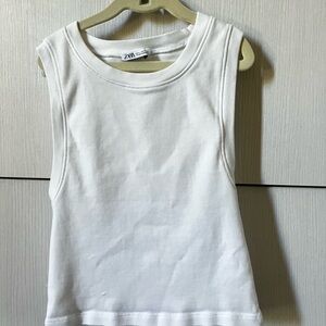 ZARA white fitted cute tank
